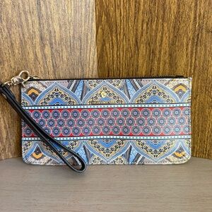 Spartina 449 Retreat Paisley East West Wristlet Clutch Credit Card Holder 10x5x5
